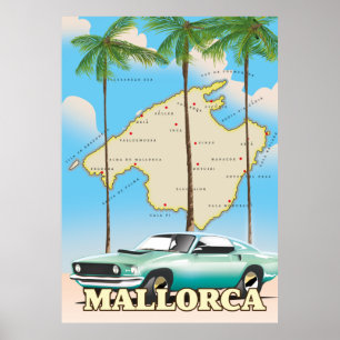 Poster Mapa ilustrado de Maiorca
