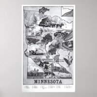 Mapa Ilustrativo de Vintage Minnesota (1921)