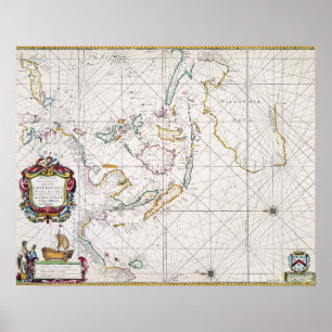 POSTER MAPA: ÍNDIAS DO LESTE, 1670