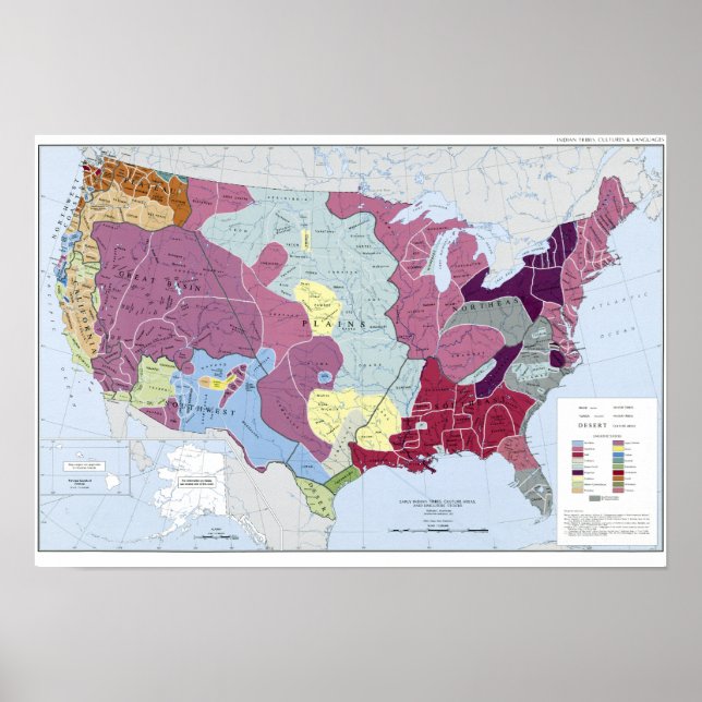 POSTER MAPA: ÍNDIOS AMERICANOS (Frente)