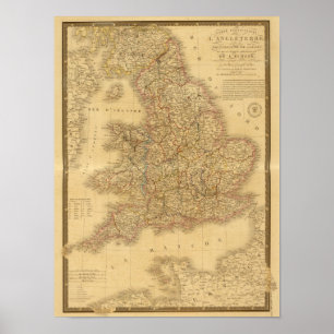 Póster Mapa inglês antigo