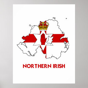 PÓSTER MAPA IRLANDÊS DO NORTE