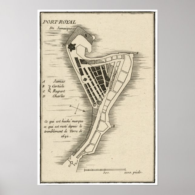POSTER MAPA: JAMAICA, 1755 (Frente)