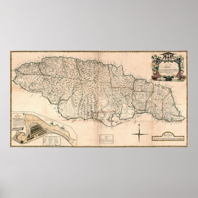 PÓSTER MAPA: JAMAICA, 1755 2 (Frente)