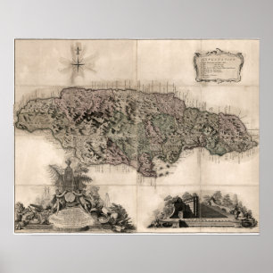 POSTER MAPA: JAMAICA, 1763