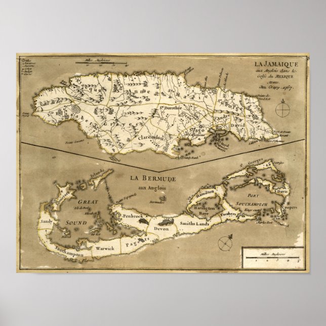 PÓSTER MAPA: JAMAICA, 1767 (Frente)