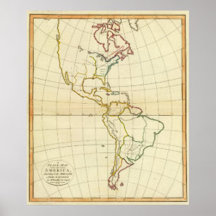 Póster Mapa liso América