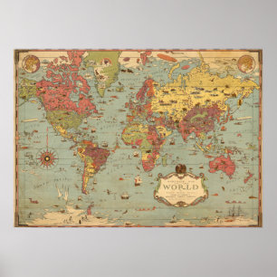Poster Mapa Mercador do Mundo