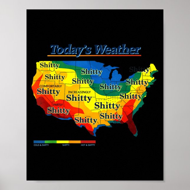 Poster Mapa meteorológico dos EUA engraçado paródia previ (Frente)
