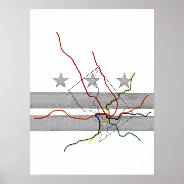 Poster Mapa Metro DC (Frente)