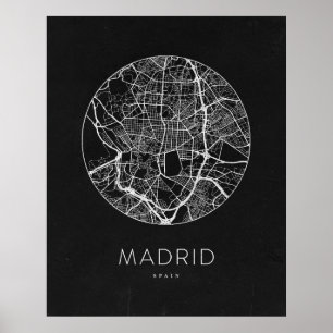 Poster Mapa Minimalista da Cidade de Madrid