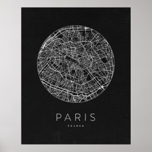 Poster Mapa Minimalista da Cidade de Paris