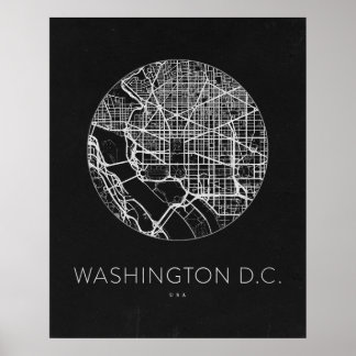 Poster Mapa Minimalista da Cidade de Washington DC