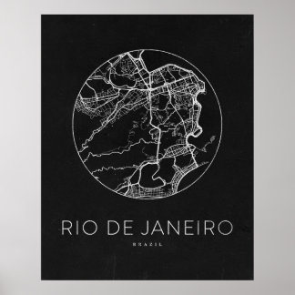 Poster Mapa Minimalista da Cidade do Rio de Janeiro