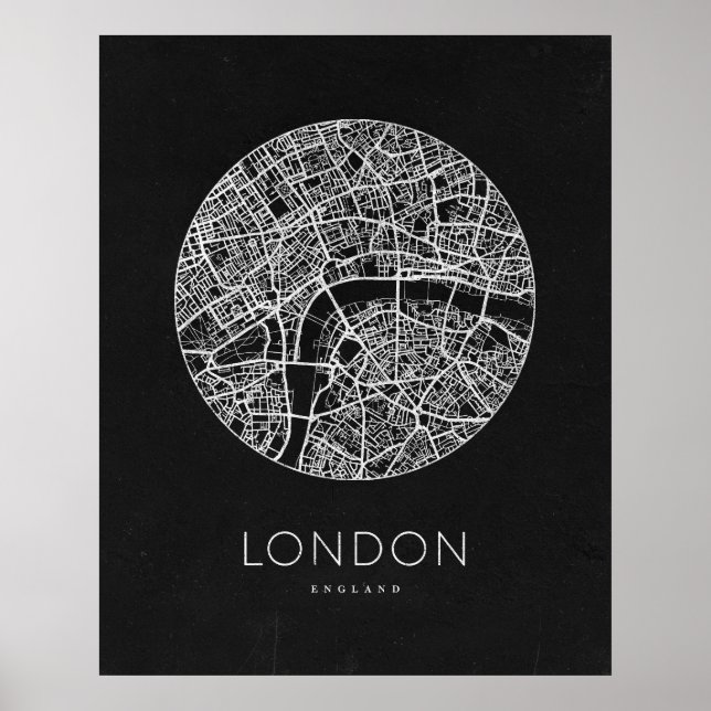 Poster Mapa Minimalista de Londres (Frente)