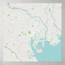 Mapa minimalista de Tóquio