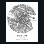 Poster Mapa Mínimo da Rua do Círculo Moderno de Dublin, I<br><div class="desc">Mapa Mínimo da Rua do Círculo Moderno de Dublin,  Irlanda</div>