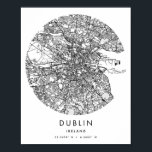 Poster Mapa Mínimo da Rua do Círculo Moderno de Dublin, I<br><div class="desc">Mapa Mínimo da Rua do Círculo Moderno de Dublin, Irlanda</div>