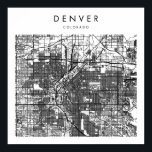 Poster Mapa Mínimo das Ruas Modernas de Denver Colorado<br><div class="desc">Mapa Mínimo das Ruas Modernas de Denver Colorado</div>