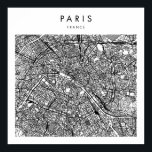 Poster Mapa mínimo das ruas modernas de Paris França<br><div class="desc">Mapa mínimo das ruas modernas de Paris França</div>