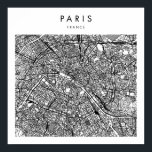 Poster Mapa mínimo das ruas modernas de Paris França<br><div class="desc">Mapa mínimo das ruas modernas de Paris França</div>