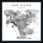 Poster Mapa Mínimo das Ruas Modernas de San Diego Califor<br><div class="desc">Mapa Mínimo das Ruas Modernas de San Diego California</div>