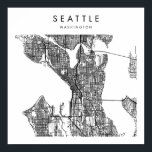 Poster Mapa Mínimo das Ruas Modernas de Seattle Washingto<br><div class="desc">Mapa Mínimo das Ruas Modernas de Seattle Washington</div>