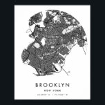 Poster Mapa Mínimo do Círculo Moderno do Brooklyn Nova Io<br><div class="desc">Mapa Mínimo do Círculo Moderno do Brooklyn Nova Iorque</div>