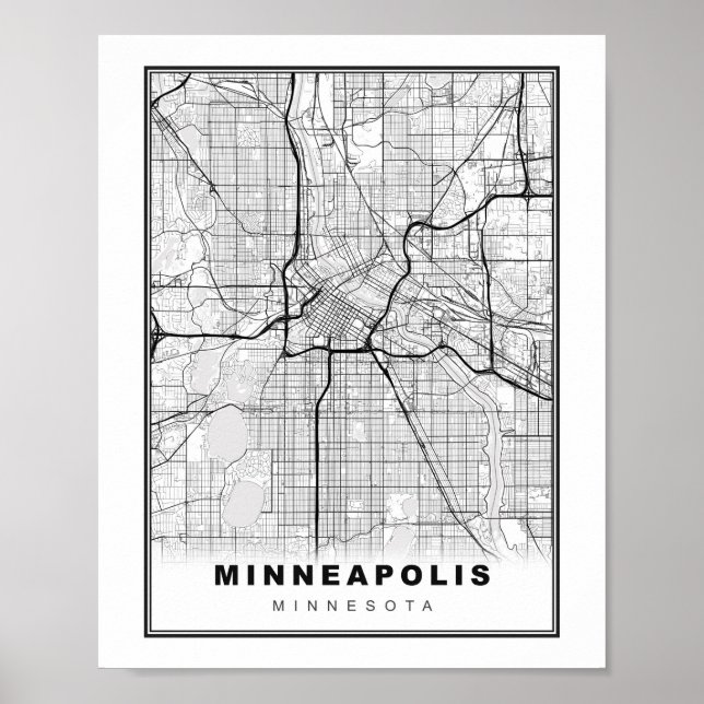 Poster Mapa Minneapolis (Frente)