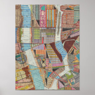 Poster Mapa moderno de Nova Iorque II