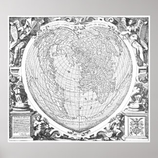 Póster Mapa Mundial 1566