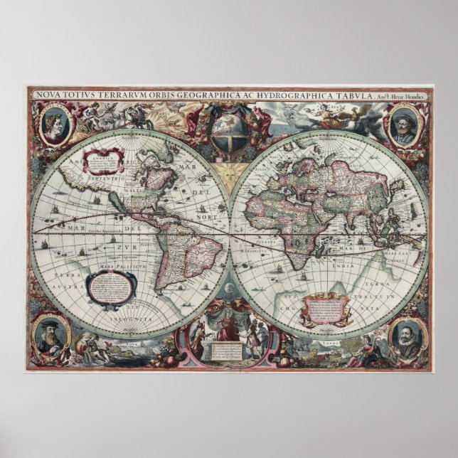 Póster Mapa Mundial 1630 (Frente)