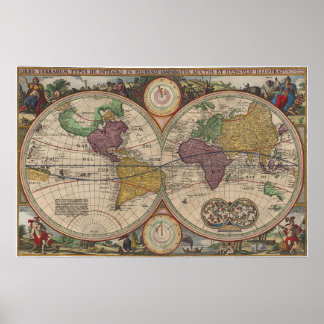 Poster Mapa Mundial 1657