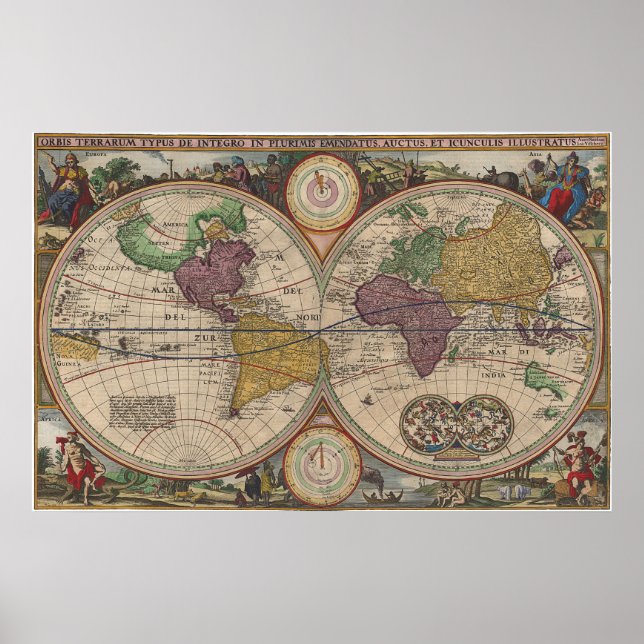 Poster Mapa Mundial 1657 (Frente)
