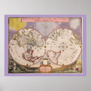Poster Mapa Mundial Antiquado