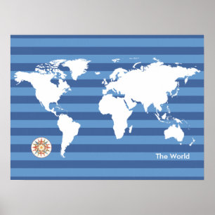 Poster mapa mundial com faixas