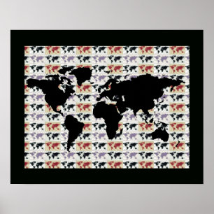 Poster mapa mundial com padrão