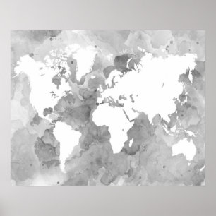 Poster Mapa Mundial da Cinza 49