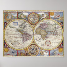 Mapa Mundial da Vintage em 1626