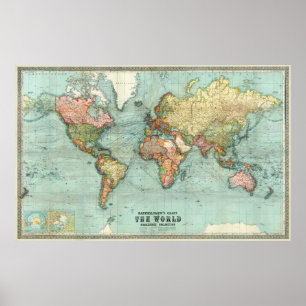 Poster Mapa mundial de 1914