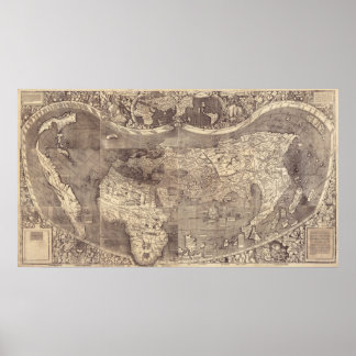Poster Mapa Mundial de Martin Waldseemuller 1507