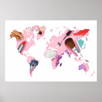 Mapa Mundial de Pastel Comestics