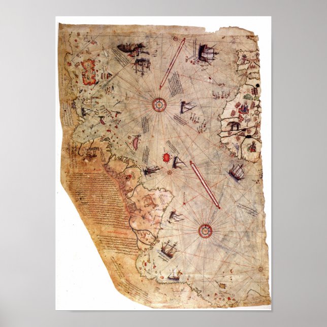 Poster Mapa Mundial de Piri Reis (Frente)
