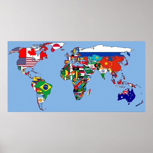 Poster Mapa Mundial de Sinalizador (Frente)