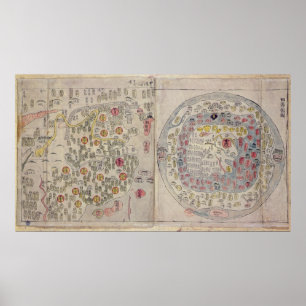 Poster Mapa mundial de Sino Coreano
