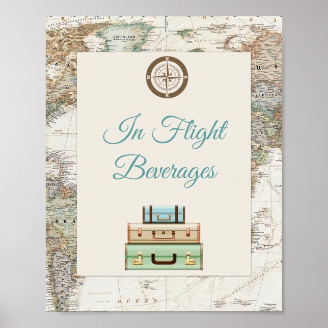 Poster Mapa Mundial de Viagens do Adventure Awaits Modern (Frente)