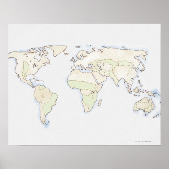 Poster Mapa Mundial Ilustrado 2 (Frente)