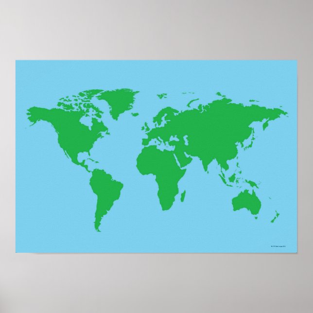 Poster Mapa Mundial Ilustrado 3 (Frente)