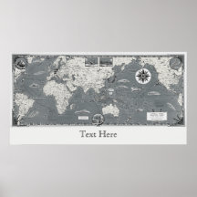 Mapa Mundial Negro E Branco