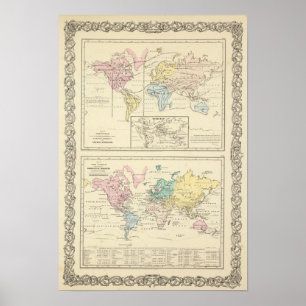 Póster Mapa na cor do mundo